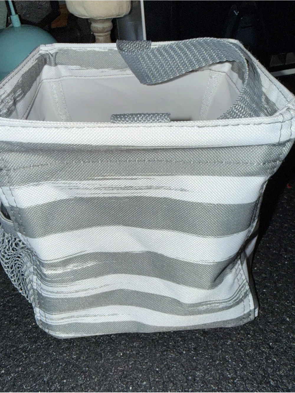 Thirty one carry all striped charcoal white caddy